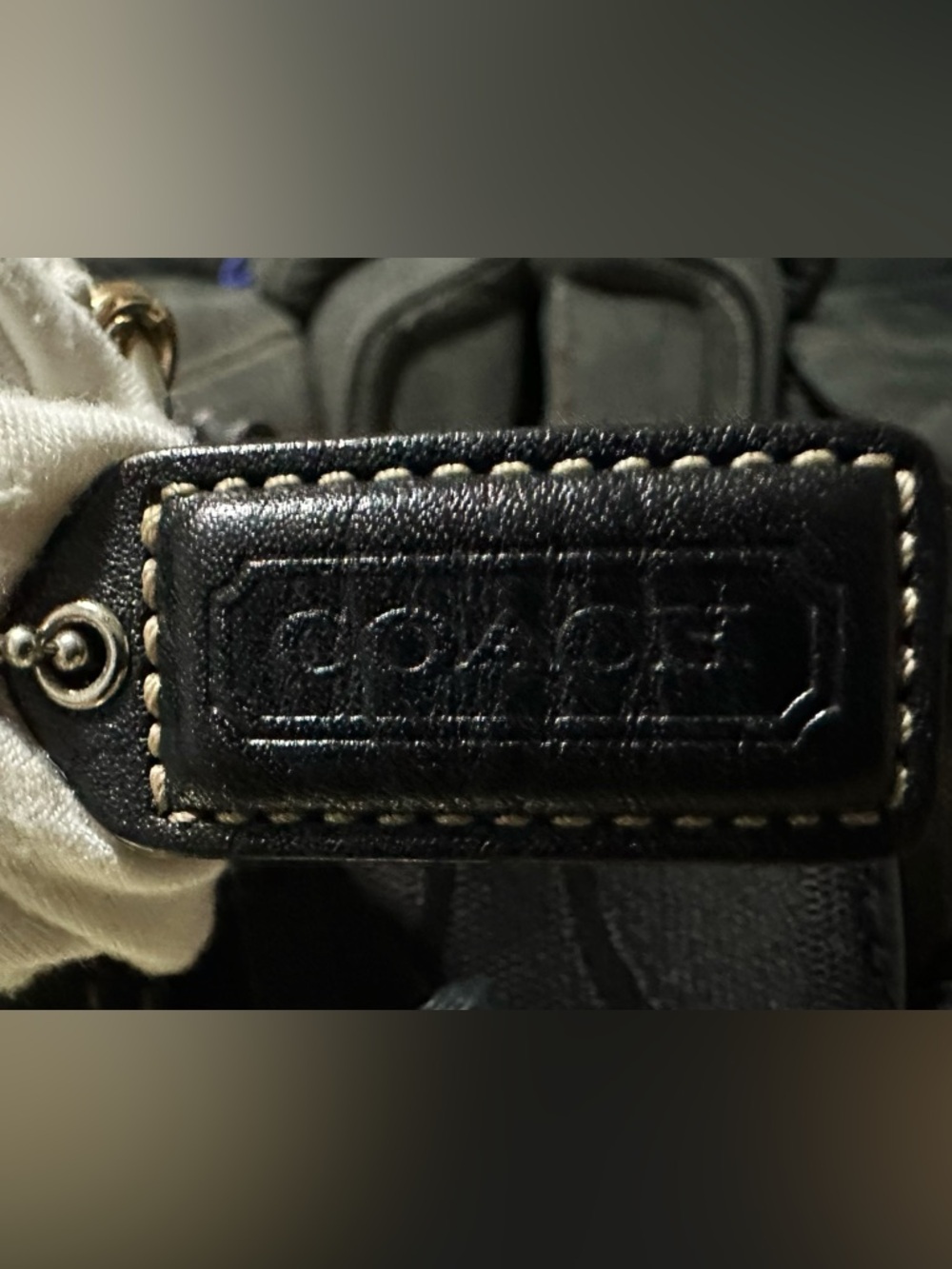 Vintage Coach Y2K soho shoulder Bag Black Signature Tote with cherry chain tote - Picture 10 of 17